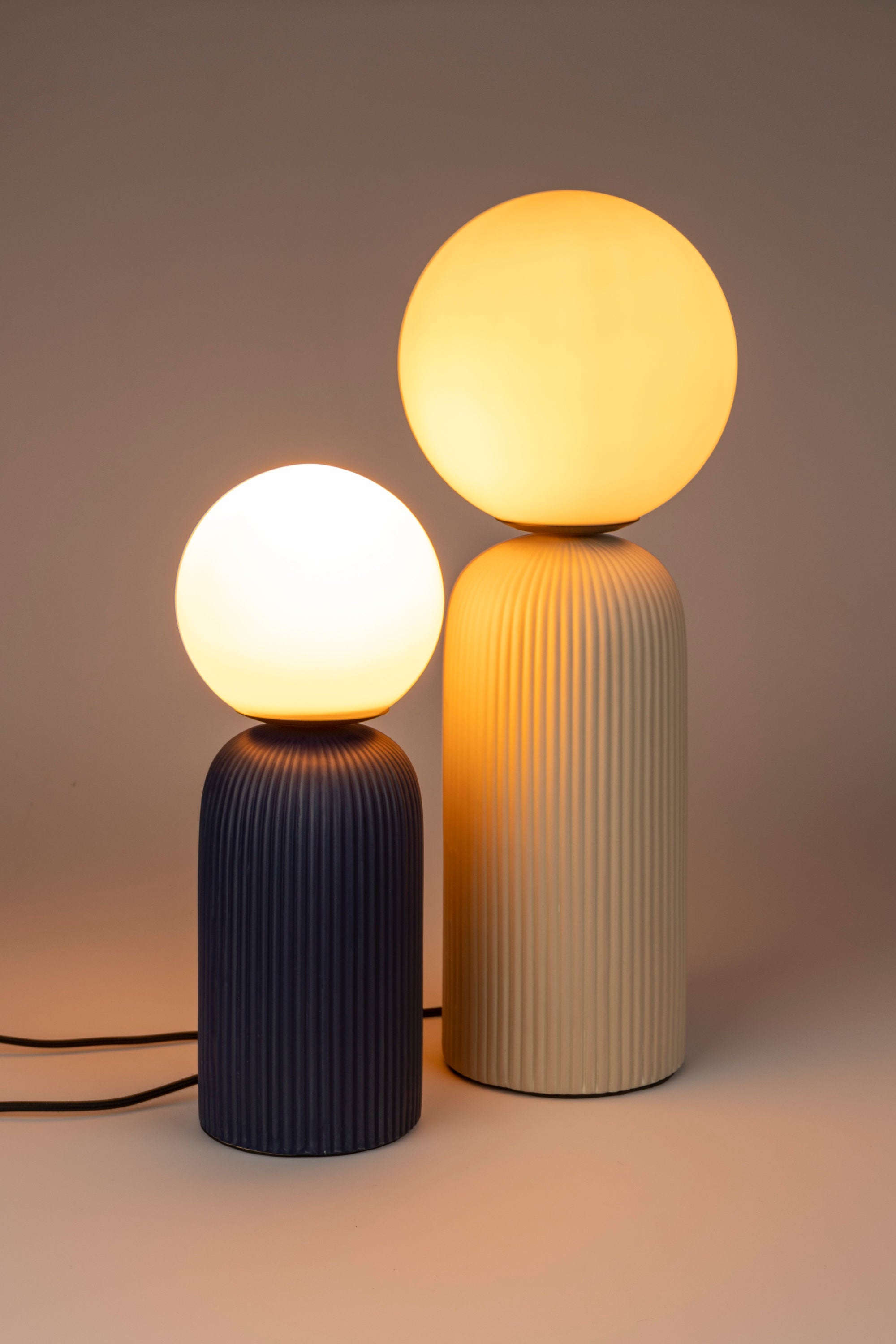 Zuiver Dash Ribbed Ceramic Royal Blue Table Lamp Small